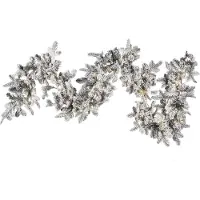 Beliani Guirlande de Noël LED effet neige 180 cm blanc SUNDO