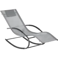 Beliani Chaise longue de jardin gris clair assise et dossier en maille avec appui-tête structure en acier style moderne