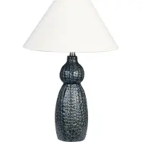 Beliani lampe de table bleu foncé socle céramique abat-jour tissu éclairage d'ambiance lampe de chevet