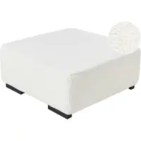 Beliani Ottoman Lungo Bouclé Blanc