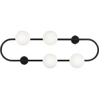 Beliani Applique noire en fer et verre 70 cm 4 lumières design moderne abat-jour en verre éclairage moderne