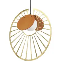 Beliani Lampe à suspendre Or en métal Rond Design moderne Insolite Exceptionnel pour le salon Chambre à coucher Salle à manger