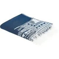 Beliani Couverture Tarlay Tissu 130 X 170 Cm Bleu