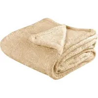 Beliani Couverture Namdu 125 X 150 Cm Beige Sable