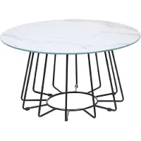 Beliani Table basse en marbre noir et blanc Bernie Lumarko