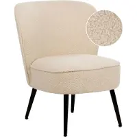 Beliani Fauteuil Voss Bouclé Beige Clair