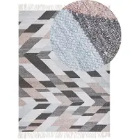 Beliani Tapis jute multicolore 140 x 200 cm motif géométrique à poils courts NAKKAS (140 x 200 cm)
