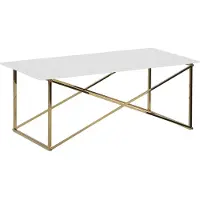 Beliani Emporia Lumarko Table basse blanche et or