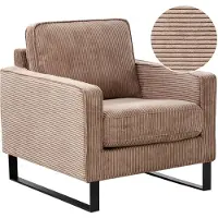 Beliani Fauteuil Vind Ii Velours Côtelé Beige