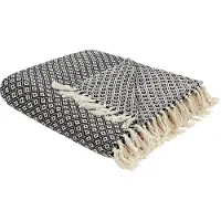 Beliani Couverture CHYAMA Coton 200 x 220 cm Noir