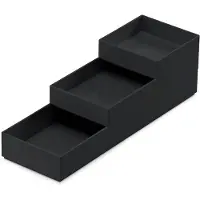 Moxom Jeu de bacs Modular Tray, 250x80x55mm, 3-TL., noir (3x, 25 x 8 x 5.50 cm)