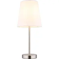 Globo Lampe de table, nickel mat, textile, blanc, E14, H 45 cm