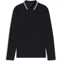 BOSS Polo en piqué de coton avec logo contrastant