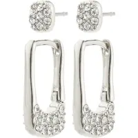 Pilgrim Boucles d'oreilles ' Instant ' argent / transparent