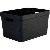 Eda Plastiques EDA 010003 NO EDA Boîte de rangement STONE, 18 litres, PP, noir