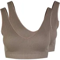 Pieces Symmi Rib Bra 2 Units Marron XS-S Femme