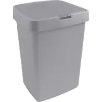 Sunware Poubelle Delta 25L gris - Poubelle en plastique avec couvercle à charnière