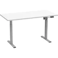 VCM LonaE bureau fonction de montée et descente électrique 160x80x71-120cm blanc, couleur argent.