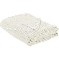 Beliani Couvre-Lits Chagyl Coton 220 X 240 Cm Beige Clair