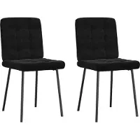 vidaXL Chaise de salle à manger 2 pcs. noir velours