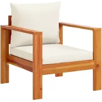 vidaXL Fauteuil de jardin avec coussin en bois massif d'acacia
