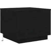 vidaXL Table basse avec lampes LED noir aspect chêne 50x50x40 cm