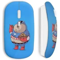 MANIACASE Souris Sans Fil - - Captain America - Optique - USB wifi - Compatible Mac et PC