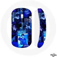 MANIACASE Souris Sans Fil - BTS - Jungkook - Bleu - Clé USB Wifi - Compatible Mac et PC