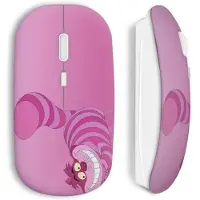 MANIACASE Souris Sans Fil - Cheshire Cat - Alice au Pays des Merveilles - Rose - Compatible Mac et PC - Clé USB incluse