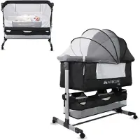 Mobiclinic Lit cododo 3-en-1, hauteur réglable, avec matelas et moustiquaire, jusqu'à 20 kg