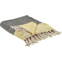 Beliani Couverture Lapu Coton 125 X 150 Cm Moutarde