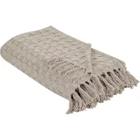 Beliani Couvre-Lits Bere Coton 200 X 220 Cm Taupe