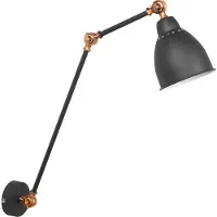 Beliani Applique métal noir, ø 14 cm rond, bras réglable abat-jour industriel