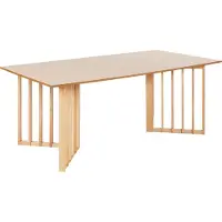 Beliani Table De Repas Leandra Imitation Bois Bois Clair