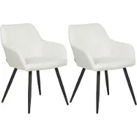 Beliani Ensemble de 2 chaises de salle à manger cassées blanc Casmalia Lumarko !