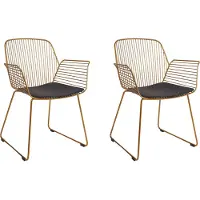 Beliani Ensemble de 2 chaises de salle à manger Gold Appleton Lumarko