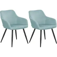 Beliani Ensemble de 2 chaises de salle à manger Bleu clair Casmalia Lumarko