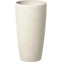 Beliani Pot De Fleurs En Pierre Beige 23 X 23 X 42 Cm Abdera