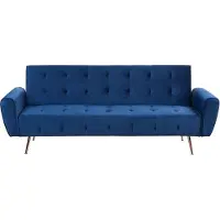Beliani Canapé-Lit Selnes Bleu Marine Velours