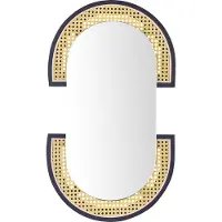 Beliani Miroir STAINS Rotin Naturel