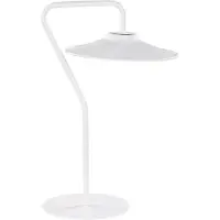 Beliani Lampe de bureau LED Blanc Métal 1 flamme avec abat-jour Forme conique Courbe Câble long avec interrupteur Design industriel Moderne Bureau Home Office