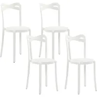 Beliani Chaise de salle à manger Lot de 4 Plastique blanc mat Moderne Minimaliste Salle à manger Salon Cuisine Entrée Intérieur Extérieur