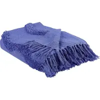 Beliani Couverture Khari Coton 125 X 150 Cm Violet