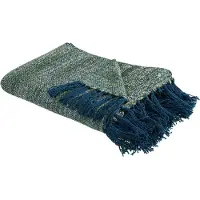 Beliani Couverture Paire Tissu 130 X 170 Cm Bleu Paon