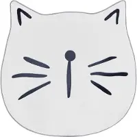 Beliani Tapis pour enfant blanc ⌀ 100 cm motif chat tapis court KITTY (100 x 100 cm)