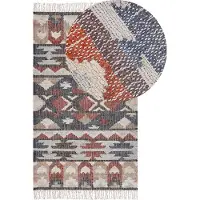 Beliani Tapis jute multicolore 80 x 150 cm motifs géométriques tapis court KALFA (80 x 150 cm)