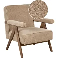 Beliani Fauteuil Evje Bouclé Beige Sable