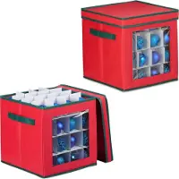 Relaxdays 2x Weihnachtskugel-Aufbewahrungsbox