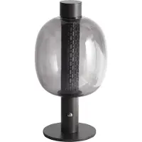 Beliani Lampe de table noire LED sans fil Aluminium Abat-jour en verre Intérieur Moderne