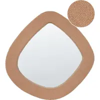 Beliani Miroir EPIRY Bouclé Marron clair